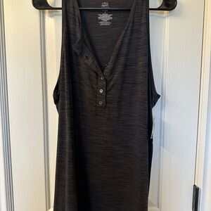 Happy Camper Torrid Charcoal Button-Front Tank Top